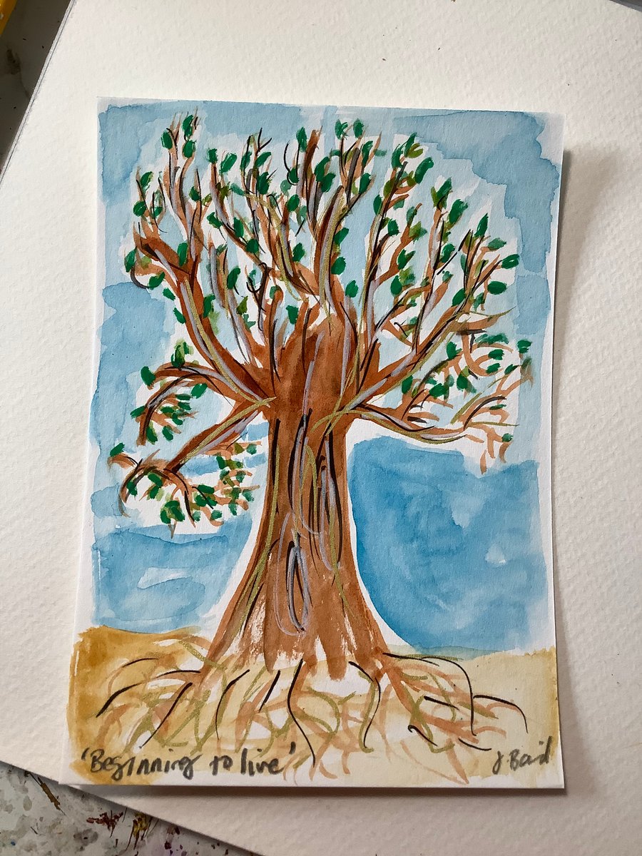 Original art. Beginning to live. Tree of life. Wall art.
