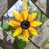 Fused Glass Mini Sunflower Wall Art, Hanging Mobile Decoration Keepsake