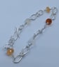 Sterling silver bracelet, Unique handmade silver bracelet with opal beads - Image 3
