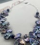 Peacock Blue Large Irregular Keshi Pearl Necklace - Image 9
