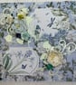 Greeting Card - Ivory Blooms on Blue Luxuryby Carolee Crafts - C137 - Image 1