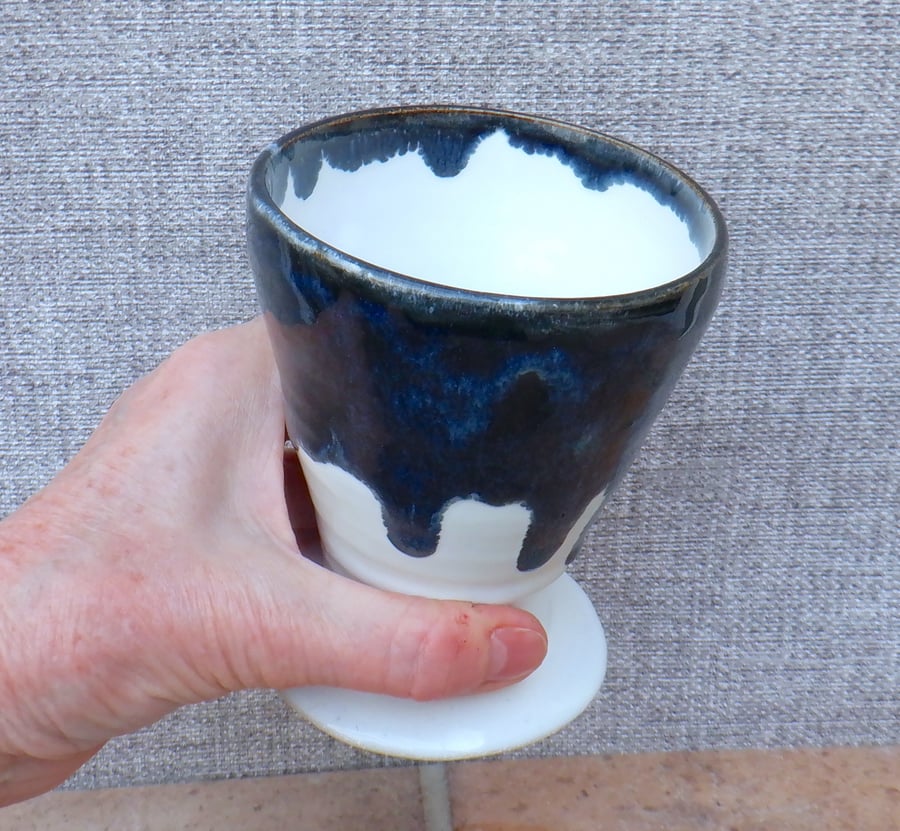 Wine goblet water cup hand thrown stoneware pottery ceramic handmade wheelthrown