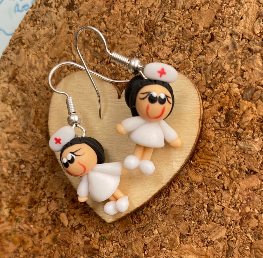 Naughty Nurse Polymer Clay Novelty Earrings