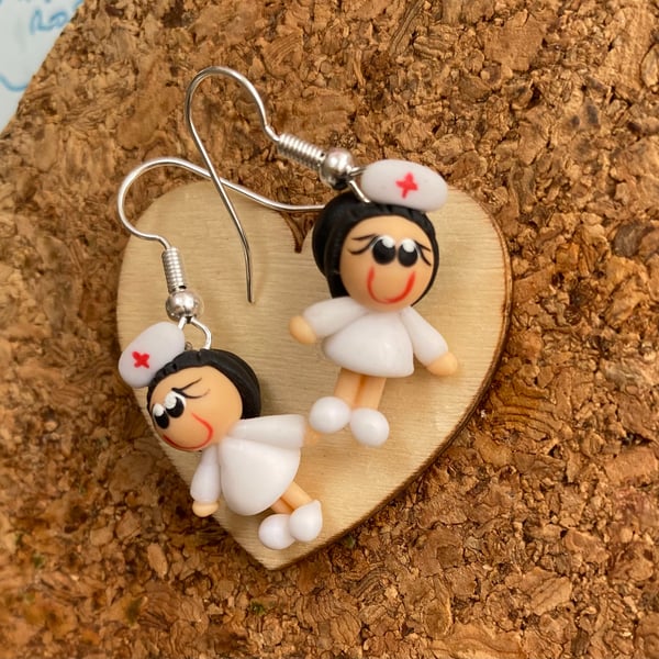 Naughty Nurse Polymer Clay Novelty Earrings