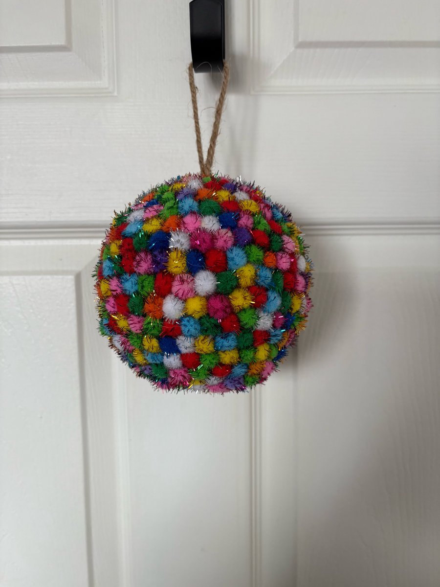 Glitter Pom Pom hanging ball. 
