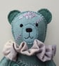 Woodland Teddy bear, crazy patchwork decorative keepsake bear,hanging decoration - Image 6