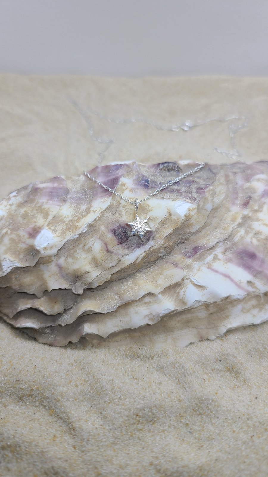 Fine silver Snowflake pendant 2