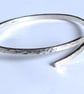 Narrow Hammered Bangle, Sterling Silver - Image 4