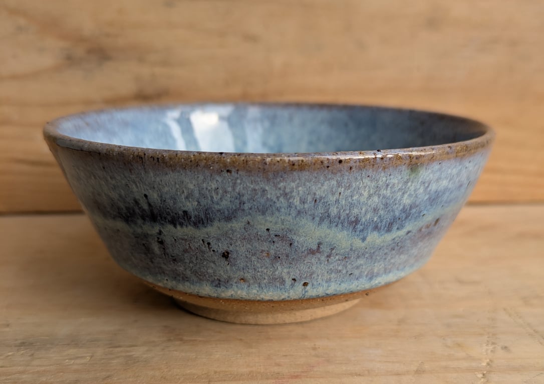 Pale blue wavy textured nibble bowl