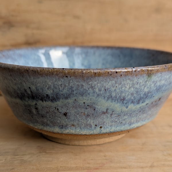 Pale blue wavy textured nibble bowl