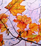 Autumn Leaves Modern Botanical Oil Painting  Autumn Colours  Canvas Artwork - Image 1
