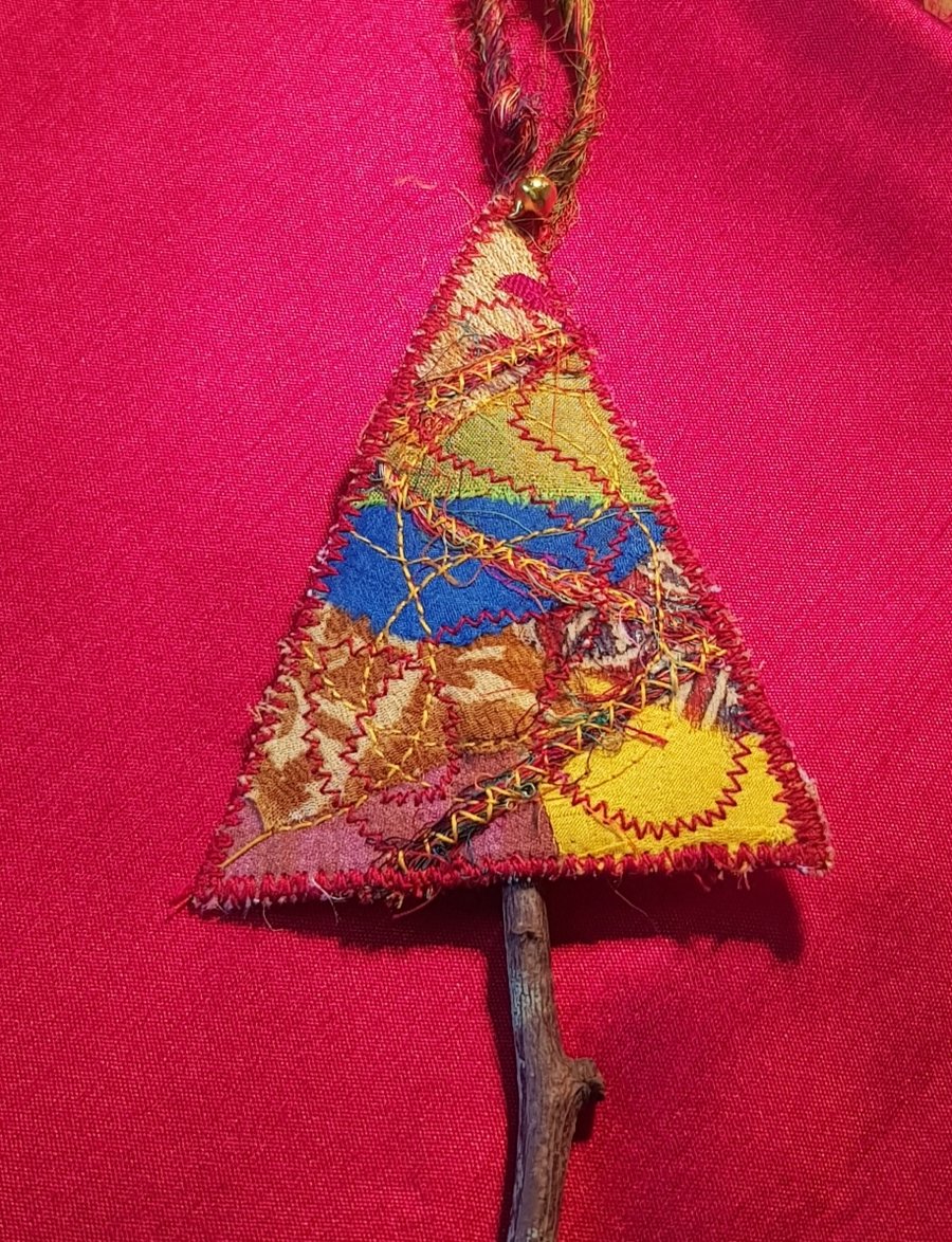 Colourful textile Christmas tree decoration 