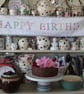 Floral 'Pastels' Happy Birthday fabric banner - Image 2