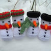 KNITTING PATTERN in pdf - Snowman Baby Booties