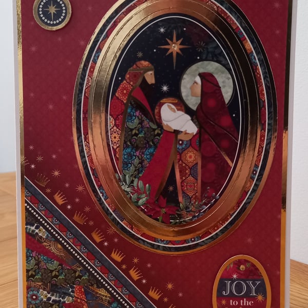 Peace on Earth handmade Christmas Card - Joy To The World