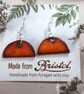 Handmade Orange Ceramic Dangle Earrings, Foraged Bristol Clay - Image 2