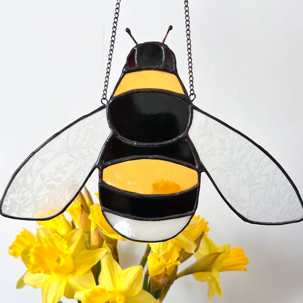 Stained Glass Bee - glass bumblebee, garden lover gift