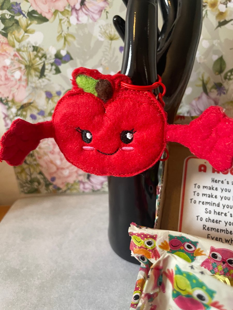 Pocket Hugs – Emotional Support,Gift, keyring, bag tag, Apple, teacher gift 