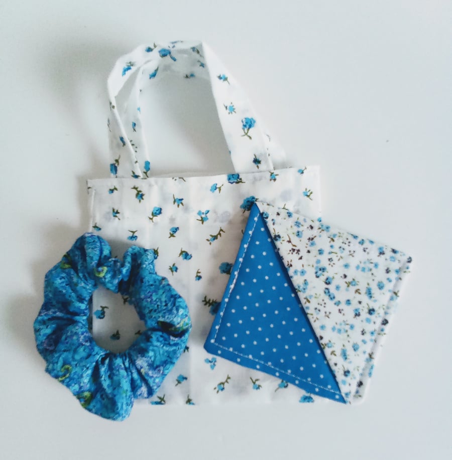 Beautiful Bundle Gift set, blue floral gift bag, gift set for friend