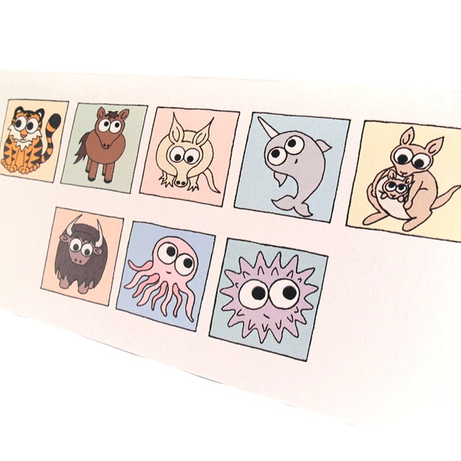 Cryptic Animals Thank You Card - cute animals spell out message. CT-YTY