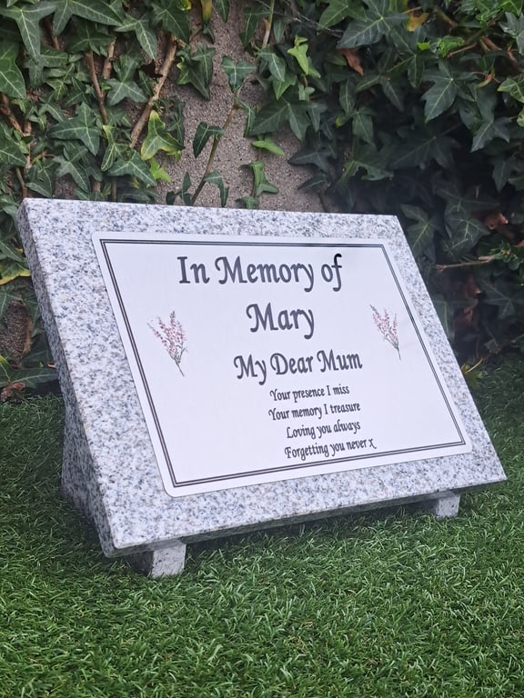  Memorial Slanted Grave Marker Stone Gravestone Granite Cemetery Headstone