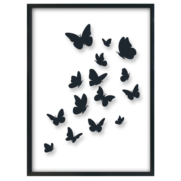 Butterfly wall print, butterfly wall art, black and white wall decor