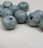 10 Small Sage Green Glazed Handmade Ceramic Beads - Image 2