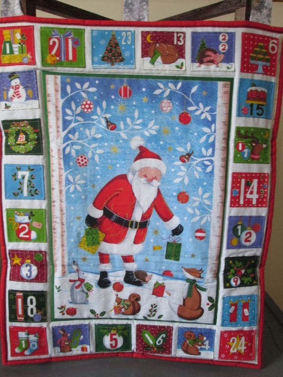 Santa Fabric Advent Calendar 