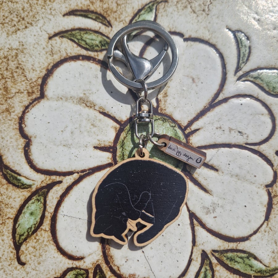 Cocoa Black Cat Keyring