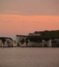 Swanage Dorset - Old Harry's Rocks at Sunset Wall Art Print - Image 1