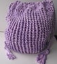 String Market Bag, Pink Lilac Cotton, Handmade - Image 2