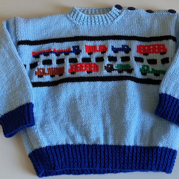Cars Jumper, Age 3 years jumper, Handmade in the UK