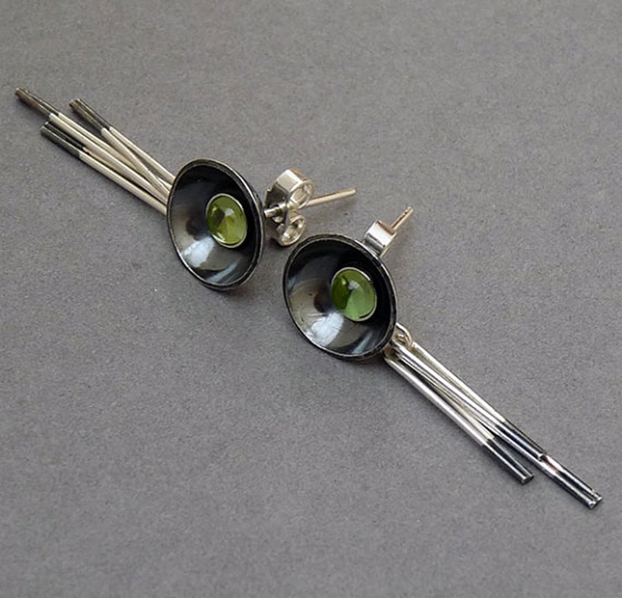 Sterling Silver Earrings with Peridot, E2
