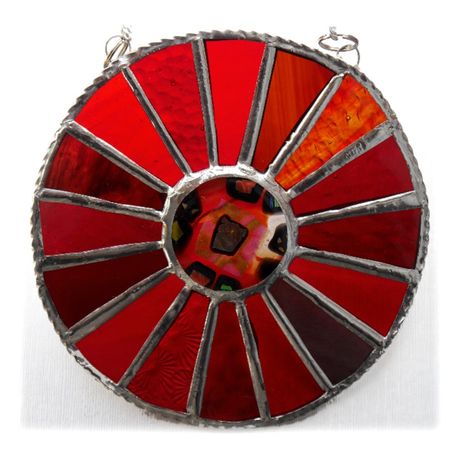 In the Red Colour Wheel Suncatcher Stained Glass Handmade