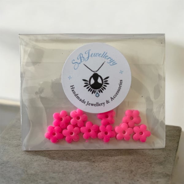 (Make Your Own) Handmade Polymer Clay Micro Stud Pack ( Neon Pink Flower)