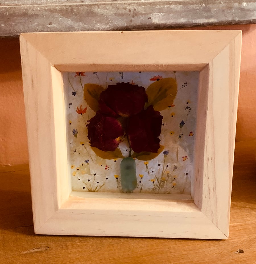 Miniature roses framed
