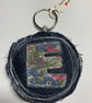 Upcycled denim key ring. Boho E - Image 1