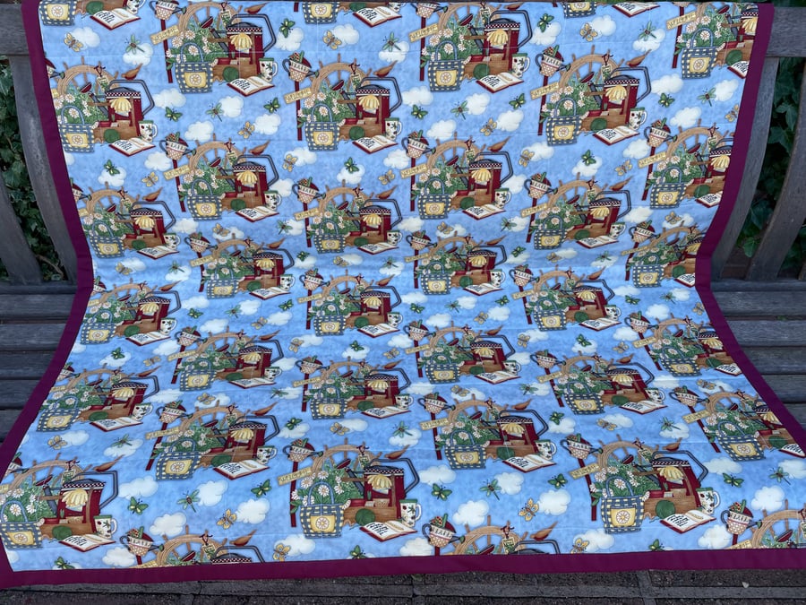 Handmade Quilt or Throw for a Garden Lover