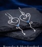 Sterling Silver Heart Cabochon Earrings - Gift Box - Stunning - Image 1