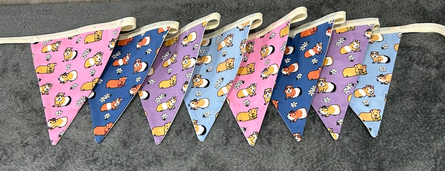 Guinea pig fabric bunting handmade in UK