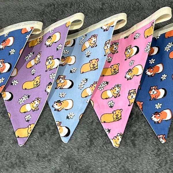 Guinea pig fabric bunting handmade in UK
