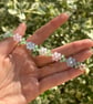 Pastel Garden Flower Bracelet - Dainty Beaded Cottagecore Jewelry - Handmade