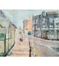 Stoke Village Plymouth Mixed Media Painting on Yupo paper Mounted - Image 8