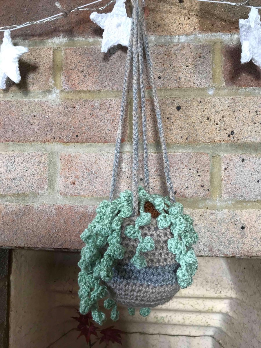 Crochet Hanging Trailing plant in pot, home decor, handmade