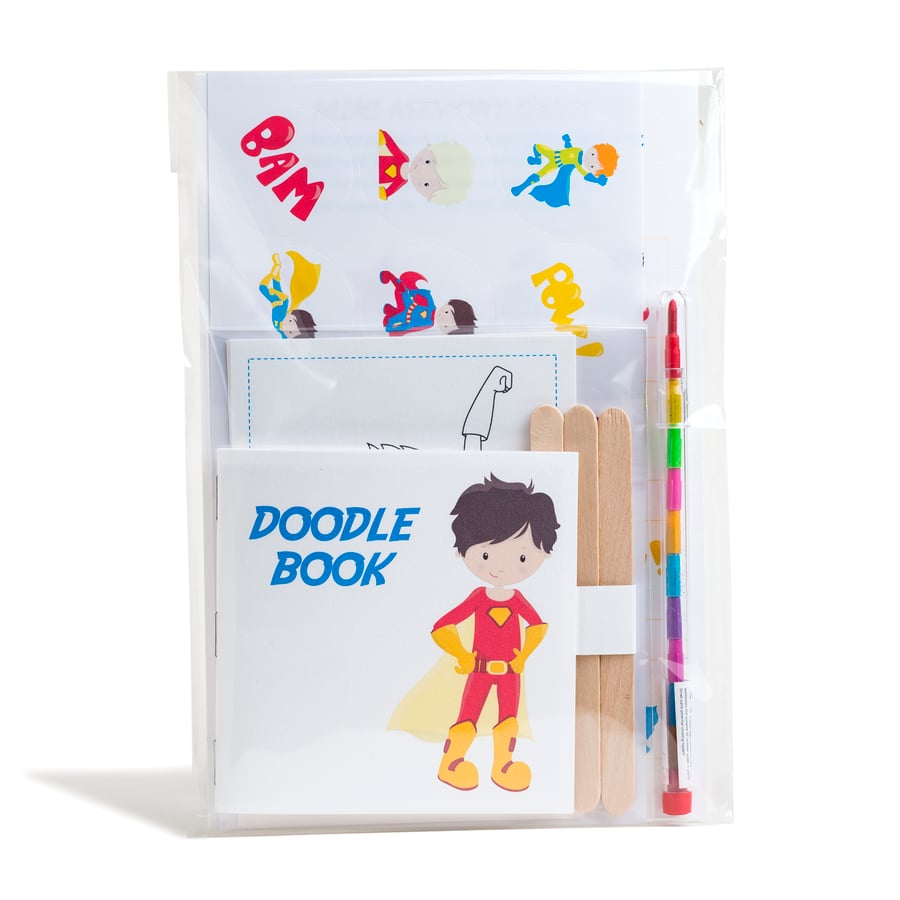 Superhero Supergirl Party Favour Activity Bundles - pack of 6