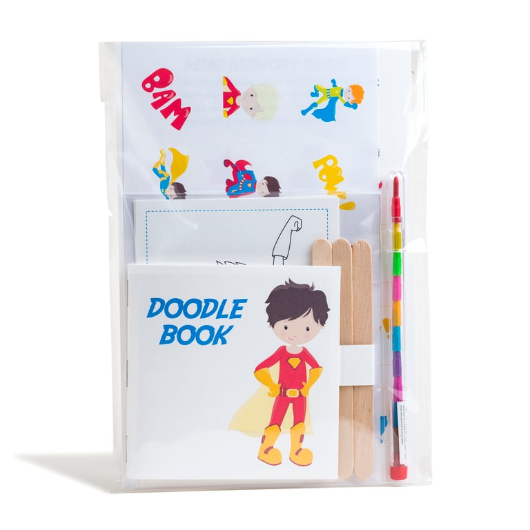 Superhero Supergirl Party Favour Activity Bundles - pack of 6