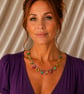 Rainbow dyed Haematite teardrop beaded necklace - Image 1
