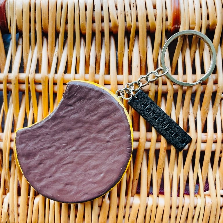 Chocolate Digestive Biscuit Keyring