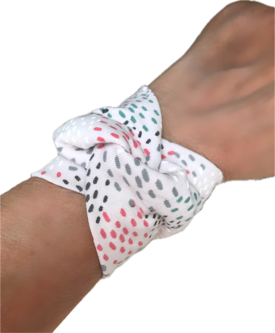 Wide wrist cover up pastel design bracelet, wrist cover up, slip on cuff gift