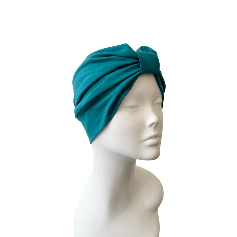 Teal Turban for Women, Women's Chemo Turban Hat, Cotton Turban, Vintage Turban